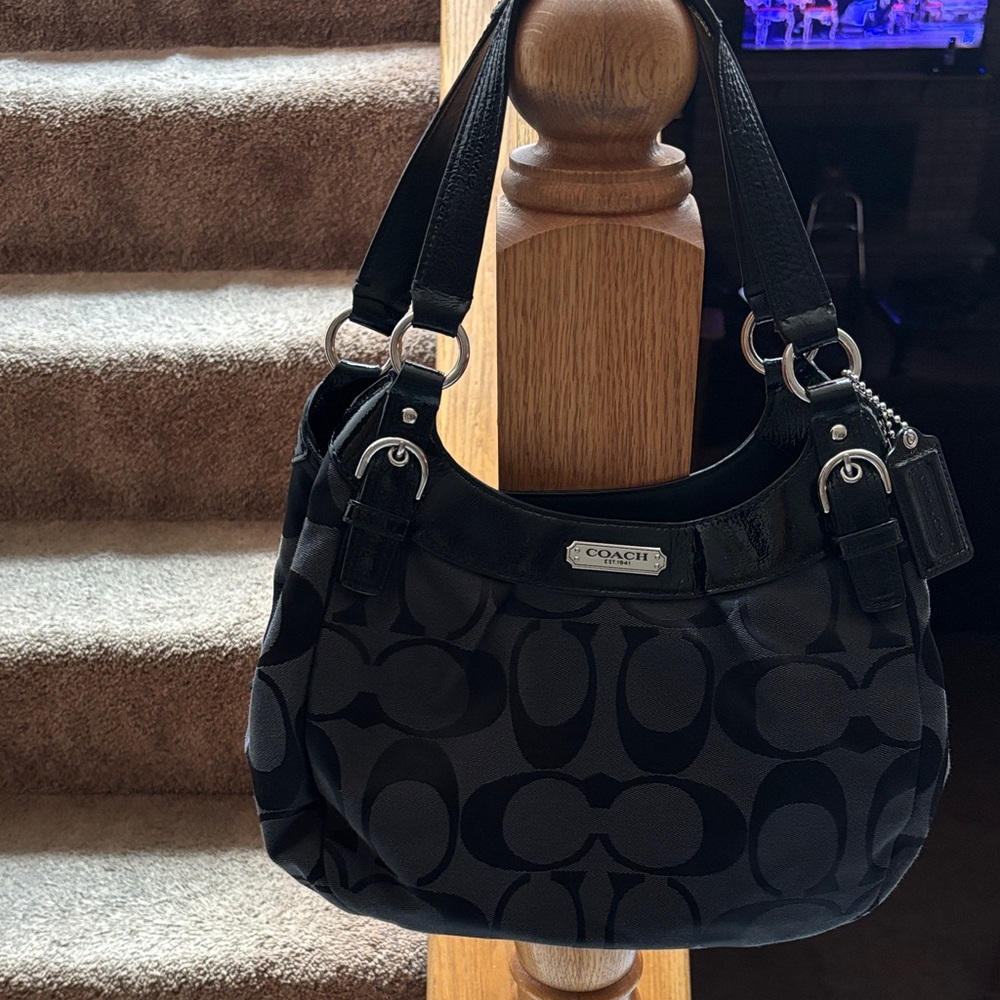 Coach Black Signature Shoulder Bag